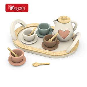 OEM Pretend Play Kitchen Set Wooden Toy Teapot for Kids W10B515